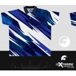 Abstract Lines in Blue Golf Shirt 01