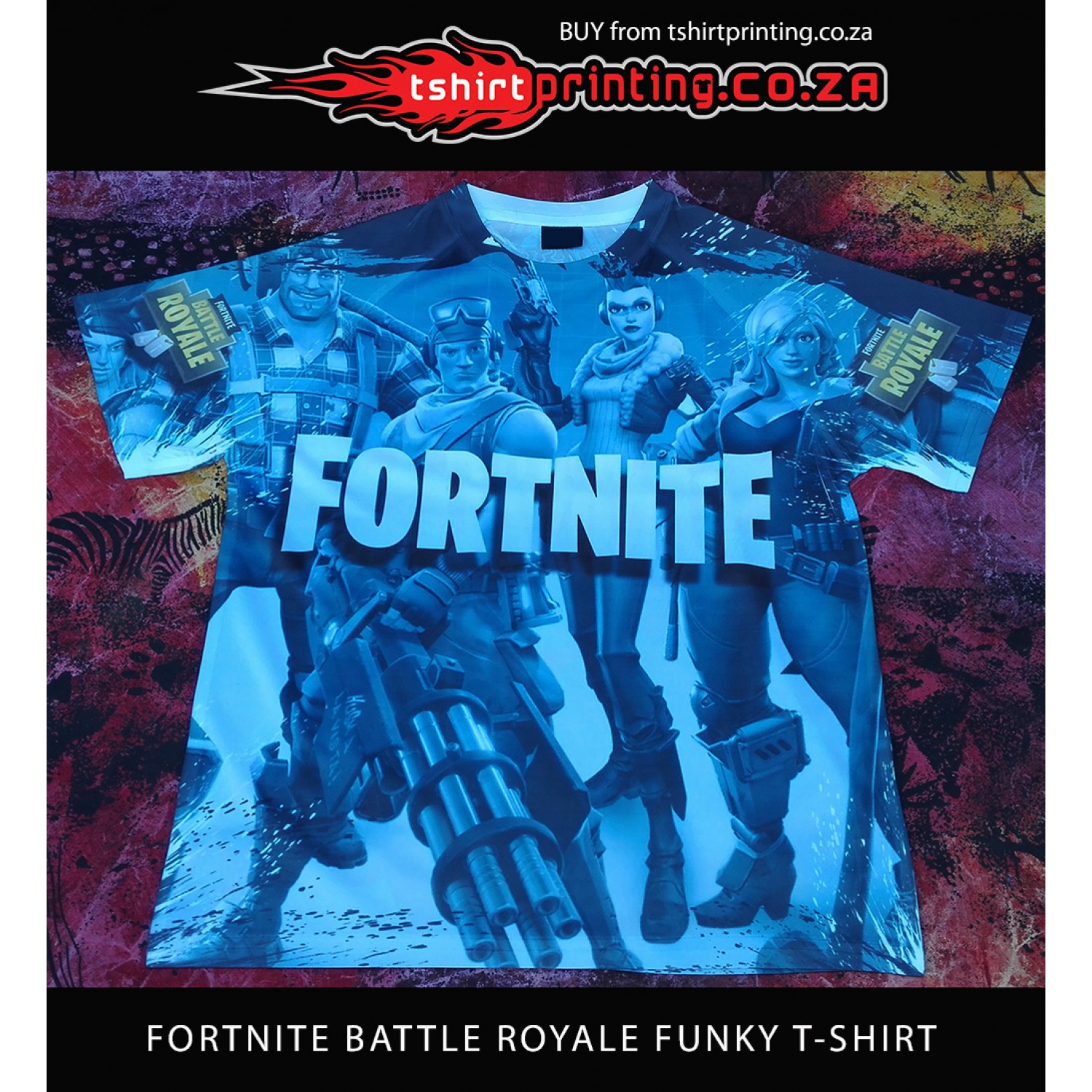 Fortnite gaming t-shirt over print