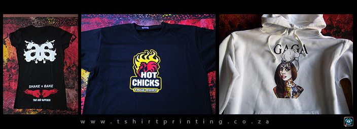Tshirt Printed examples: Ladies custom tshirt / Promo Restaurant tshirt / Custom hoodie printed