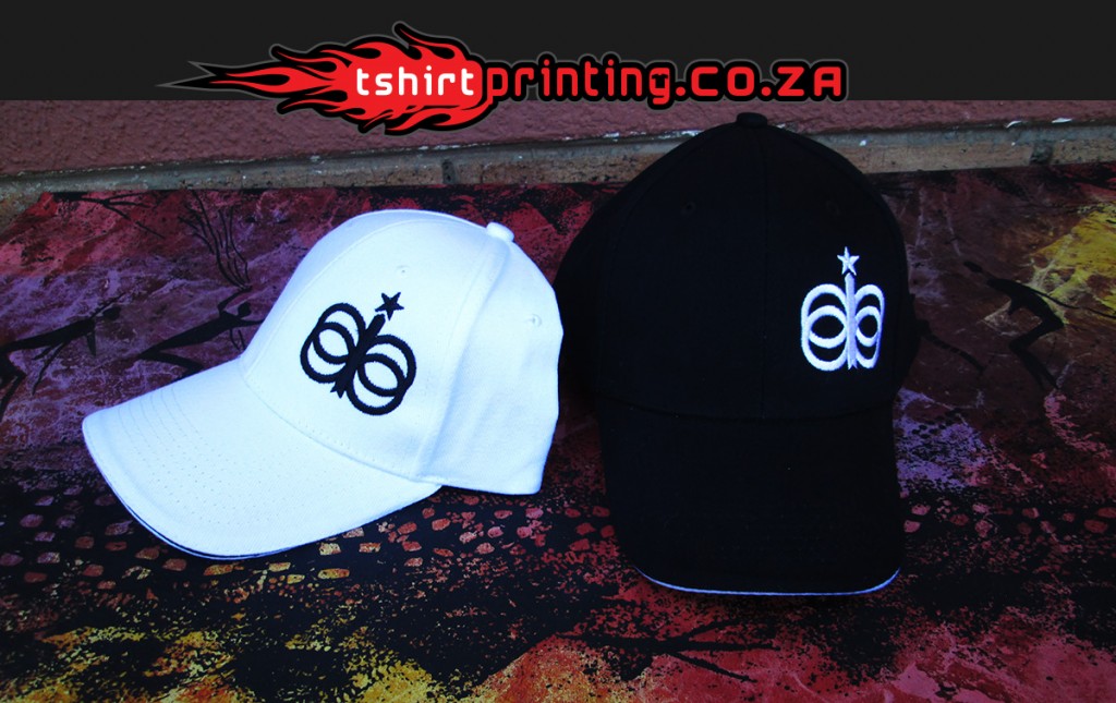 black and white cap embroidery