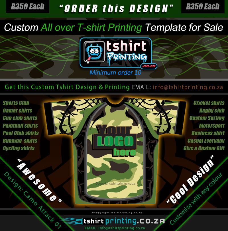 Camo Shirt Design All over shirt printing