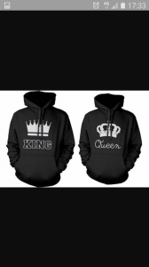 something like this king queen hoody