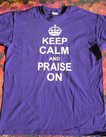 keep calm praise on purple shirt print vinyl