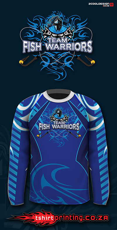 cool fishing shirt logo, team fish warriors