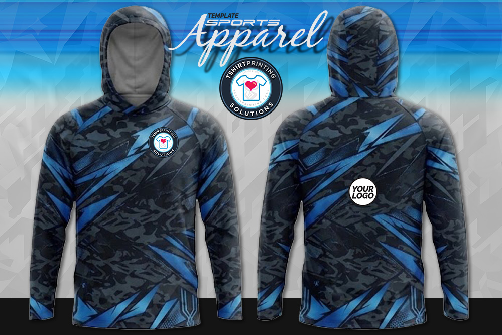 blue-stricker fishing long sleeve shirt with hood