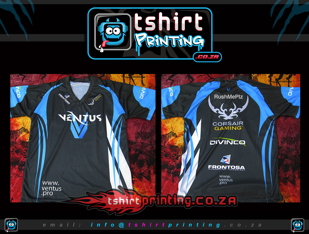 ventus-gaming shirts printed by tshirtprinting.co.za South Africa